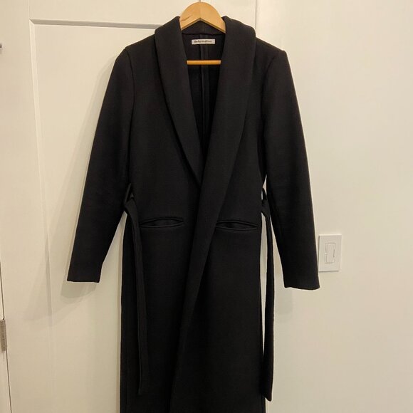 Reformation Greenwich Wool Coat in Black - Picture 3 of 10